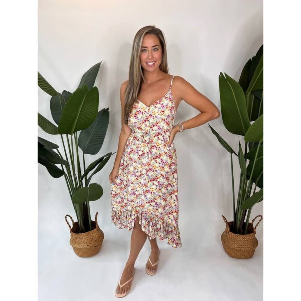 Rails Frida Floral Midi Sun Dress Fleur S NWT Resort Wear Festival Coastal - Picture 3 of 9